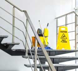 Safety,sign,with,phrase,caution,wet,floor,and,mop,bucket